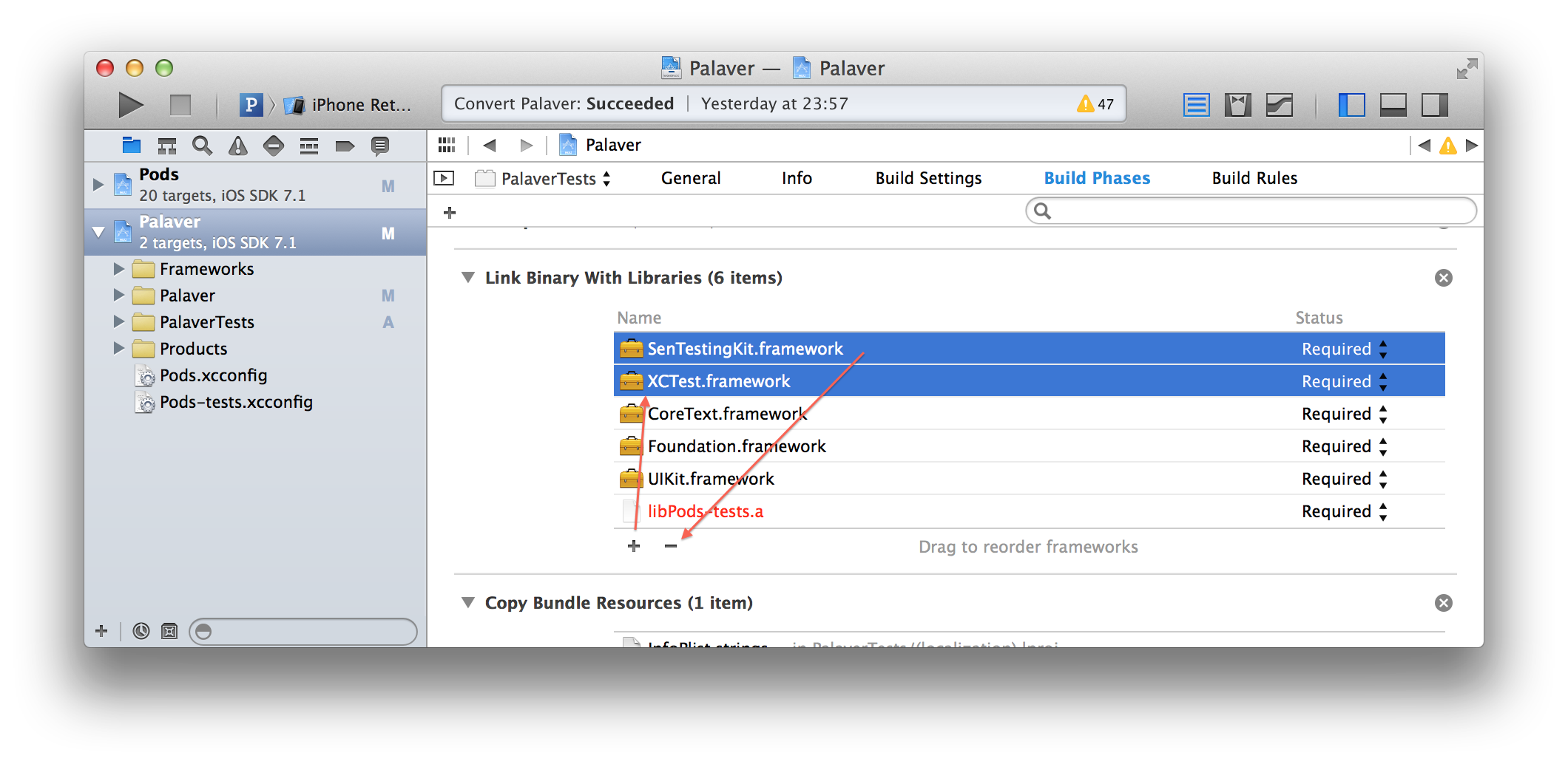 Replacing SenTestkingKit for XCTest framework